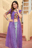 Bewitching Purple Kutchi Patchwork Georgette Navratri Wear Kurti