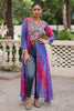 Excellent Purple Patch Work Georgette Festival Wear Front Slit Kurti