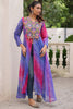Excellent Purple Patch Work Georgette Festival Wear Front Slit Kurti