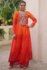 Precious Orange Kutchi Work Georgette Navratri Wear Co-Ord Set