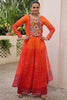 Precious Orange Kutchi Work Georgette Navratri Wear Co-Ord Set