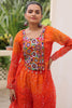 Precious Orange Kutchi Work Georgette Navratri Wear Co-Ord Set