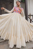 Marvelous Off-White Multi-Thread Work Cotton Festival Wear Gown