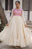 Marvelous Off-White Multi-Thread Work Cotton Festival Wear Gown
