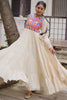 Marvelous Off-White Multi-Thread Work Cotton Festival Wear Gown