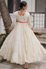 Marvelous Off-White Multi-Thread Work Cotton Festival Wear Gown