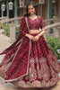 Wonderful Maroon Thread Embroidered Silk Wedding Wear Lehenga Choli