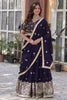 Fabulous Purple Sequins Silk Reception Wear Lehenga Choli With Dupatta