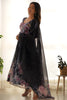 Adorable Black Floral Printed Organza Anarkali Suit With Dupatta