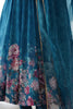 Charming Blue Floral Printed Organza Festival Wear Anarkali Suit