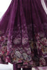 Attractive Purple Floral Printed Organza Traditional Anarkali Suit 