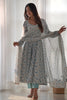 Charming Off-White Digital Printed Chiffon Event Wear Anarkali Suit