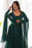 Attractive Green Laheriya Printed Georgette Traditional Anarkali Suit