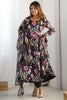 Ravishing Black Floral Printed Organza Anarkali Suit With Dupatta