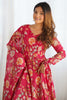 Surprising Pink Floral Printed Organza Festive Wear Anarkali Suit