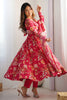 Surprising Pink Floral Printed Organza Festive Wear Anarkali Suit