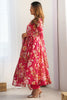 Surprising Pink Floral Printed Organza Festive Wear Anarkali Suit
