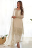 Unexpected White Sequins Chinon Silk Traditional Pant Suit