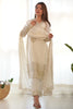 Unexpected White Sequins Chinon Silk Traditional Pant Suit