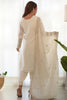 Unexpected White Sequins Chinon Silk Traditional Pant Suit