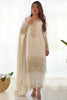 Unexpected White Sequins Chinon Silk Traditional Pant Suit