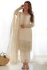 Unexpected White Sequins Chinon Silk Traditional Pant Suit