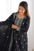 Amazing Black Sequins Chinon Silk Festive Wear Palazzo Suit