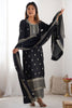 Amazing Black Sequins Chinon Silk Festive Wear Palazzo Suit