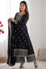 Amazing Black Sequins Chinon Silk Festive Wear Palazzo Suit