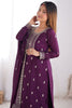 Unique Purple Sequins Chinon Silk Event Wear Palazzo Suit With Dupatta