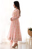 Spectacular White Floral Printed Chiffon Traditional Pant Suit