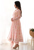 Spectacular White Floral Printed Chiffon Traditional Pant Suit