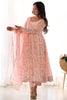 Spectacular White Floral Printed Chiffon Traditional Pant Suit
