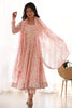 Spectacular White Floral Printed Chiffon Traditional Pant Suit