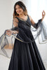 Dazzling Black Lace Work Traditional Anarkali Suit With Chiffon Dupatta