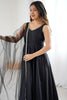 Dazzling Black Lace Work Traditional Anarkali Suit With Chiffon Dupatta