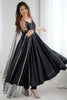Dazzling Black Lace Work Traditional Anarkali Suit With Chiffon Dupatta