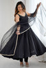 Dazzling Black Lace Work Traditional Anarkali Suit With Chiffon Dupatta