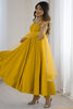 Unique Yellow Lace Work Chanderi Silk Festival Wear Anarkali Suit With Dupatta