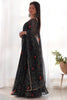 Beautiful Black Bandhani Printed Chiffon Event Wear Gown With Dupatta