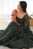 Gorgeous Green Bandhani Printed Chiffon Mehendi Wear Gown