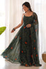 Gorgeous Green Bandhani Printed Chiffon Mehendi Wear Gown