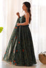 Gorgeous Green Bandhani Printed Chiffon Mehendi Wear Gown