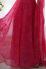 Adorable Pink Bandhani Printed Chiffon Traditional Gown With Dupatta