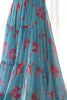 Beautiful Sky-Blue Floral Printed Georgette Anarkali Pant Suit