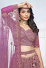 Adorable Magenta Embroidered Net Engagement Wear Lehenga Choli