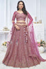 Adorable Magenta Embroidered Net Engagement Wear Lehenga Choli