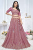 Adorable Magenta Embroidered Net Engagement Wear Lehenga Choli