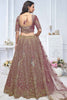 Endearing Purple Embroidered Net Reception Wear Lehenga Choli