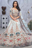 Surprising Sky-Blue Sequins Organza Silk Engagement Wear Lehenga Choli